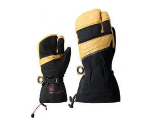 Lenz - Mouffles trois doigts chauffantes en Primaloft® - Heat Glove 8.0 Finger Cap Lobster Unisex Noir / Jaune - Taille L Jaune L