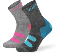 Lenz Outdoor 1.0 Chaussettes - Paquet de 2, gris-rose-bleu, taille 39 40 41 pour homme
