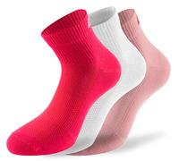 Lenz Performance Quarter Tech Chaussettes, Blanc/rose/rouge, Taille 35-38