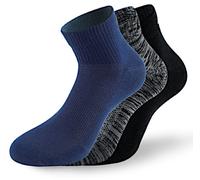 Lenz Performance Quarter Tech Chaussettes, bleu/noir/gris, Taille 43-46