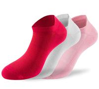 Lenz Performance Sneaker Tech Chaussettes, Blanc/rose/rouge, Taille 39-42