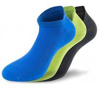 Lenz Performance Sneaker Tech Chaussettes, Noir/Vert/Bleu, Taille 35-38
