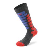 Lenz Skiing 2.0 Chaussettes pour enfants, Gris/Bleu/Rouge, Taille 35-38