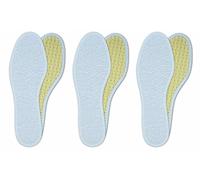 Lenzen 3 Paires de Frotte Semelles Intérieures Pieds Nus, Tissu Éponge Anti-Transpiration et Antibactérienne I Semelle avec Charbon Actif (39 EU)