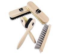 Lenzen Set de Brosses à Chaussures I Kit de 5 Pièces: 2 Brosses de Polissage, 2 Brosses pour Appliquer le Cirage, 1 Brosse Dure pour le Nettoyage