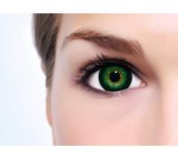 LENZERA Lentilles de contact colorées vertes BABE GREEN + étui I 1 paire (2 pièces) I DIA 15.00 I SANS CORRECTION I 0,00 dioptries