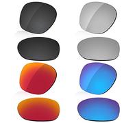 LenzReborn Lentille polarisée de rechange pour lunettes de soleil Oakley Latch OO9265 - Noir foncé+gris argenté+rouge feu+bleu glacier