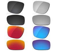 LenzReborn Lentille polarisée de rechange pour lunettes de soleil Oakley Turbine OO9263 - Plus d'options, noir foncé + gris argenté + rouge feu + bleu glacier, Taille unique