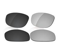 LenzReborn Verres polarisés de rechange pour lunettes de soleil Bolle Anaconda 10338-64 mm, noir foncé + gris argenté, Taille unique