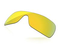 LenzReborn Verres polarisés de rechange pour lunettes de soleil Oakley Batwolf OO9101, Jaune doré - Miroir polarisé, Taille unique
