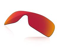 LenzReborn Verres polarisés de rechange pour lunettes de soleil Oakley Batwolf OO9101, Rouge feu - Miroir polarisé, Taille unique