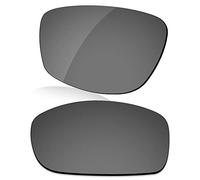 LenzReborn Verres polarisés de rechange pour lunettes de soleil Oakley Fives Squared, Noir brillant - Miroir polarisé, Taille unique