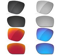 LenzReborn Verres polarisés de rechange pour lunettes de soleil Oakley Sylas OO9448 - Plus d'options, noir foncé + gris argenté + rouge feu + bleu glacier, taille unique