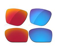 LenzReborn Verres polarisés de rechange pour lunettes de soleil Oakley Sylas OO9448 - Plus d'options, Rouge feu + bleu glace., taille unique