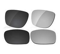 LenzReborn Verres polarisés de rechange pour lunettes de soleil Oakley TwoFace OO9189 - Plus d'options, noir foncé + gris argenté, Taille unique