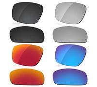 LenzReborn Verres polarisés de rechange pour lunettes de soleil Oakley Valve OO9236, noir foncé + gris argenté + rouge feu + bleu glacier, Taille unique