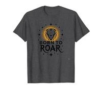 Leo Birthday Born to Roar Cadeau Zodiaque pour Femme T-Shirt, Homme, Chiné Foncé, S