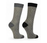 Leo Design Chaussettes thermiques d'hiver, mélange de laine avec alpaga, style nordique classique, tissage harringbone respirant, taille 2X, chaussettes de randonnée, Gris/gris foncé, 18-20