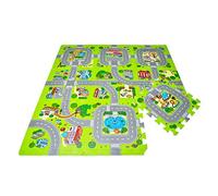 Leo & Emma Jeux de Rue Tapis Puzzle Tapis de Sol Puzzle, Circuit de trafic, 9 pièces a 30 x 30cm (Ville)