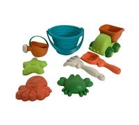 Leo & Emma Jouets de Sable pour Enfants, écologiques, en Paille de blé, 8 pièces, Jouets de Plage Comprenant Un Camion, Un Seau, Un arrosoir, des moules à Sable, pour Le Jardin et la Baignoire