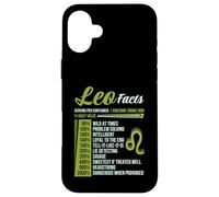 Leo Facts Traits Horoscope Zodiaque Signe Astrologique Drôle Coque pour iPhone 16 Plus