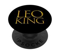 Leo King Cadeau d'anniversaire pour Homme/garçon Astrologie Leo PopSockets PopGrip Adhésif