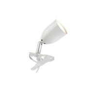 Brilliant Lampe à pince Leo LED blanche – GU10 3W (300 lm, 2700K) avec interrupteur à cordon