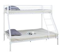 Leo Métal Lit Superposé, 200cm x 145cm x 160cm, Blanc