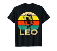 Leo Microphone rétro avec nom des années 80 T-Shirt