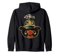 Leo Queen Camo Black Woman Birthday Zodiac Sign Afro Sweat à Capuche