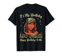 Leo Queen Femme Noire avec Casquette Camo It's My Birthday T-Shirt