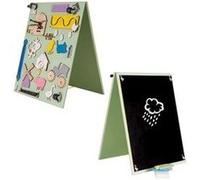 Leo tableau d'activité sensoriel montessori busy board en bois autoportant double face vert ferme 50 cm Vert