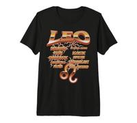 Leo Traits Zodiac Astrologie Citation rétro T-Shirt Haut de Gamme