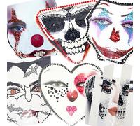 LEOARS Qn Lot de 6 bijoux faux visage de clown pour Halloween