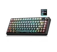 LEOBOG X Aula F75 MAX Clavier de jeu sans fil avec écran TFT et bouton, clavier mécanique personnalisé 75 %, rétroéclairé RVB, commutateurs linéaires pré-lubrifiés, touches PBT imprimées sur le côté