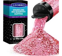 LEOBRO Paillettes roses fines et épaisses 150 g pour résine, époxy, bricolage en vrac 0,2 mm/1 mm/2,5 mm