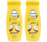Leocrema Crème hydratante pour le corps à la noix de coco 250 ml - Hydratation intense 72H - Absorption rapide - 95% d'ingrédients d'origine naturelle - Peau douce et parfumée - Crème liquide