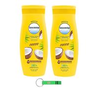 Leocrema Lot de 2 crèmes pour le corps à la noix de coco hydratantes 72 heures d'hydratation intense 250 ml + porte-clés Beni Culinari