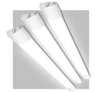 LEOEU Lot de 3 tubes LED pour pièces humides - 60 cm - 20 W - 2400 lm - Lampe LED pour pièces humides - Avec bande lumineuse étanche IP65 - Plafonnier plat pour bureau, cuisine, cave, garage, entrepôt