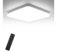 LEOEU Plafonnier LED Dimmable, 36W 3600LM Plafonnier Salle de Bain avec Télécommande, 3000K-6500K IP54 Lampe Plafond, Luminaire Plafonnier Applicable à Salle de Bain, Chambre, Cuisine, Salon, Balcon