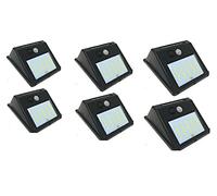 LEOFLA 6 Spots de 20 LED avec Panneau Solaire crépusculaire et capteur de Mouvement