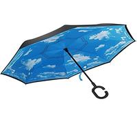 LEOFLA Parapluie inverse réversible coupe-vent avec ouverture prise de vue au contraire pluie, variable, moyenne - couleurs assorties
