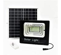 LEOFLA Projecteur LED 100 W SMD lumière Blanche avec Panneau Solaire, capteur et télécommande, Variable, Moyenne