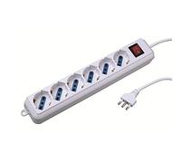 LEOFLA Schuko multiprise électrique 6 Places avec Interrupteur Marche/arrêt