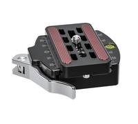 LEOFOTO LR-60 Pince de déverrouillage à levier, 60 mm, trou de vis 3/8", niveau à bulles, plaque QR, compatible Arca (LR-60)