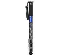 Leofoto MPQ-404C Monopode en fibre de carbone à 4 sections avec étui, charge maximale de 25 kg, système de verrouillage des pieds résistant au sable et à l'eau