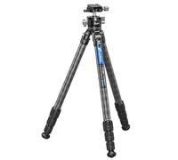 Leofoto Trépied professionnel en fibre de carbone compact de 116,8 cm pour caméscope reflex numérique, 4 sections de pieds, tête sphérique à 360°, charge maximale 8 kg (LS-254CX+LH-30)
