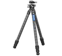 Leofoto Trépied professionnel en fibre de carbone compact de 161 cm pour caméscope reflex numérique, 3 sections de pieds, tête sphérique à 360°, charge maximale 20 kg (LS-323CX+LH-40)