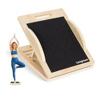 Leogreen 2 en 1 Planche inclinée et Balance Board en Bois, Pliable Réglable 4 Niveaux, avec Poignée, pour Étirement Mollets Yoga et L'équilibre