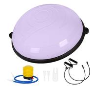 Leogreen Ballon d'équilibre 58 cm pour Yoga avec Bandes, Pompe, Violet